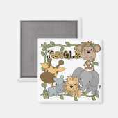 Baby-Dschungel-Tier-T-Shirts und Geschenke Magnet (Vorderseite/Rückseite)