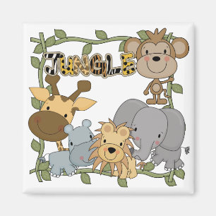 Baby-Dschungel-Tier-T-Shirts und Geschenke Magnet