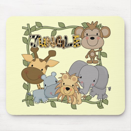 Baby-Dschungel-Tier-T-Shirts und Geschenke Mousepad (Vorne)