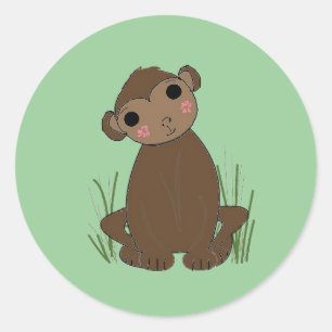 Baby-Dschungelaffe Runder Aufkleber