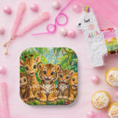 Baby-Dschungeltiere Pappteller (Party)