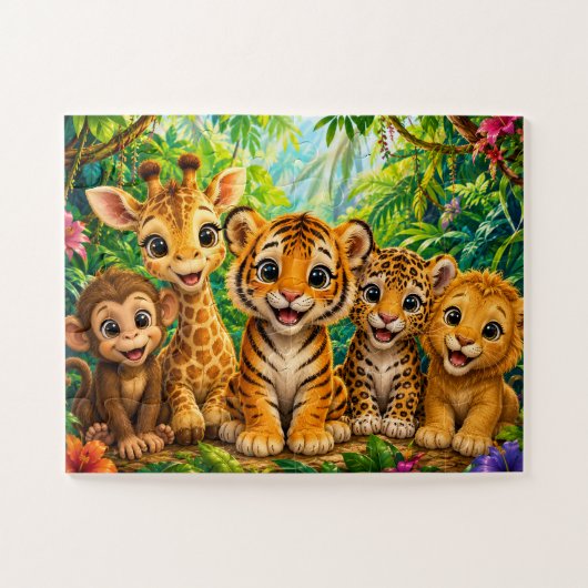 Baby-Dschungeltiere Puzzle (Horizontal)
