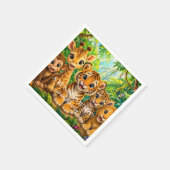 Baby-Dschungeltiere Serviette (Ecke)
