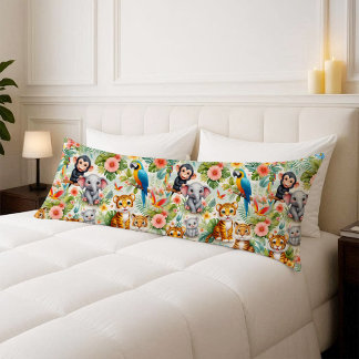 Baby-Dschungeltiere Tropische Körperkissenbezug Seitenschläferkissen