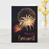 Baby, du bist ein Feuerwerk! Karte (Gelbe Blume)