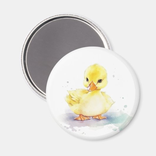Baby Duck 2 Watercolor Magnet (Vorderseite/Rückseite)