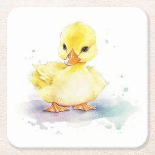 Baby Duck 2 Watercolor Paper Untersetzer
