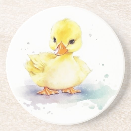 Baby Duck 2 Watercolor Sandstone Untersetzer (Vorne)