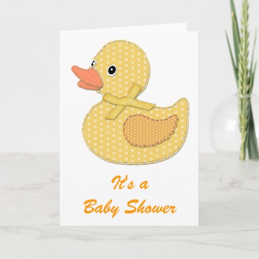 Baby Duck Applique Gelb, es ist eine Babydusche Einladung (Vorderseite)