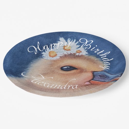 Baby Duck Happy Birthday Pappteller (Schrägansicht)