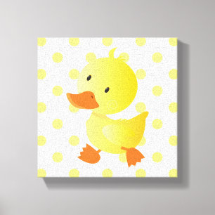Baby Duck Polka Dots Kinderzimmer Art Leinwanddruck