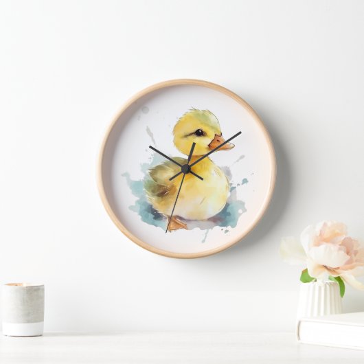 Baby Duck Wasserfarbenwall-Uhr Uhr (Zuhause)
