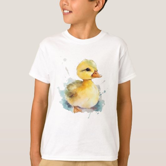Baby Duck Watercolor Boy's Basic T - Shirt (Vorderseite)