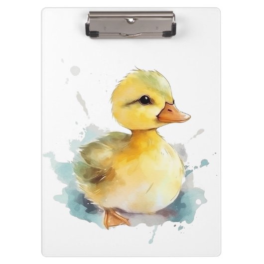 Baby Duck Watercolor Clipboard Klemmbrett (Vorderseite)