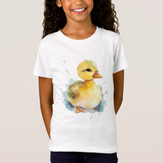 Baby Duck Watercolor Fine Jersey T - Shirt (Vorderseite)