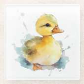 Baby Duck Watercolor Glass Untersetzer (Vorderseite)