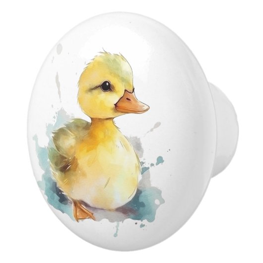 Baby Duck Watercolor Keramik Knob Keramikknauf (Rechts)