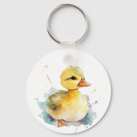 Baby Duck Watercolor Keychain Schlüsselanhänger (Vorderseite)