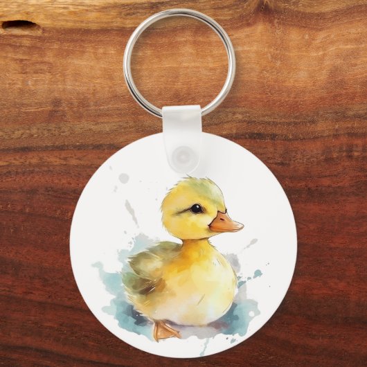 Baby Duck Watercolor Keychain Schlüsselanhänger (Vorderseite)