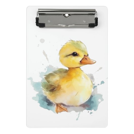 Baby Duck Watercolor Mini Clipboard Klemmbrett (Vorderseite)