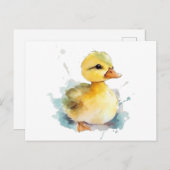 Baby Duck Watercolor Postcard Postkarte (Vorne/Hinten)