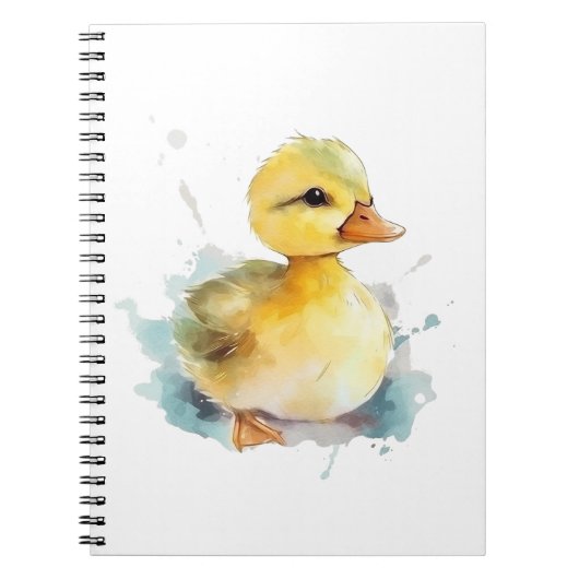 Baby Duck Watercolor Spiral Foto Notebook Notizblock (Vorderseite)