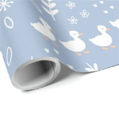 Baby Duckling Wrapping Paper in blau Geschenkpapier (Rolleneckpunkt)