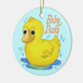 Baby Ducky Keramik Ornament (Links)