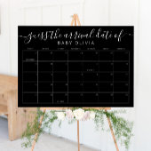 Baby Due Date Calendar Sign Guess the BirthdayGame Poster