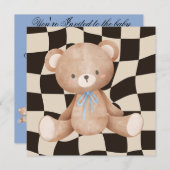 Baby Duschbär auf der Tafel Einladung (Vorne/Hinten)
