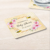 Baby Duschbienen Honigwabenkraut rosa Blume Rechteckiger Pappuntersetzer (angewinkelt)