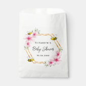 Baby Duschbienen Rosa Blume Geschenktütchen (Vorderseite)