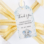 Baby Duschboy Blue White Elefant Danke Geschenkanhänger