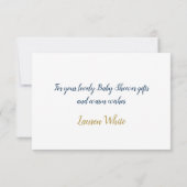 Baby Duschboy Dankeschön Karten, blumenblau Mitteilungskarte (Rückseite)