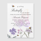 Baby Duschbrause Wildblumen Violett Luxus Magneteinladung (Vorderseite)