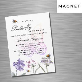 Baby Duschbrause Wildblumen Violett Luxus Magneteinladung