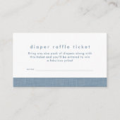 Baby Duschdiaper Tombola-Ticketmarke blau Begleitkarte (Vorderseite)
