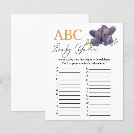 Baby-Dusche ABC-Spiel (Vorne/Hinten)