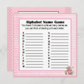 Baby Dusche Alphabet Name & Bingo Spiel Pink Lamm Einladung (Vorne/Hinten)