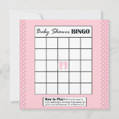 Baby Dusche Alphabet Name & Bingo Spiel Pink Lamm Einladung (Rückseite)