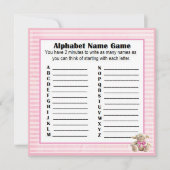 Baby Dusche Alphabet Name & Bingo Spiel Pink Lamm Einladung (Vorderseite)
