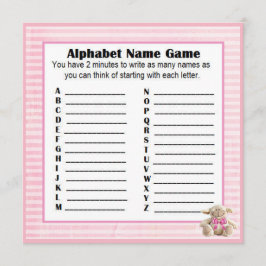 Baby Dusche Alphabet Name & Bingo Spiel Pink Lamm Einladung