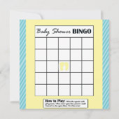 Baby Dusche Alphabet Name Spiel BINGO Gelb & Blau Einladung (Rückseite)