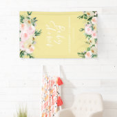 Baby Dusche Aquarelllemon Gelbe Blumenschrift Banner (Insitu)