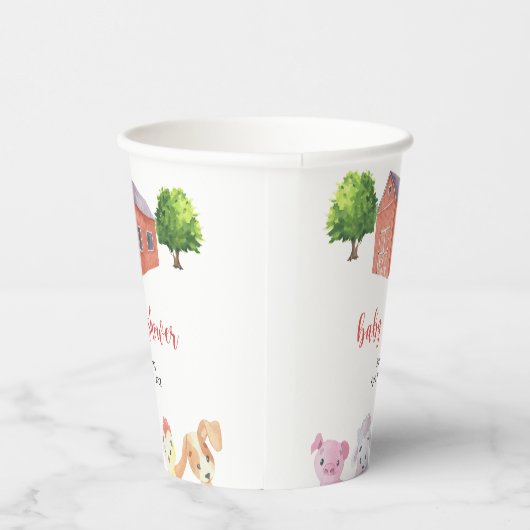 Baby-Dusche auf dem Bauernhof - Babydusche Pappbecher (Rechts)