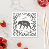 Baby-Dusche aus schwarz-weißem Foliage Serviette (Beispiel)