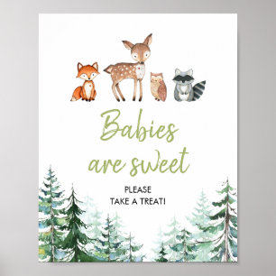Baby-Dusche aus Wäldern Babys sind süß Poster