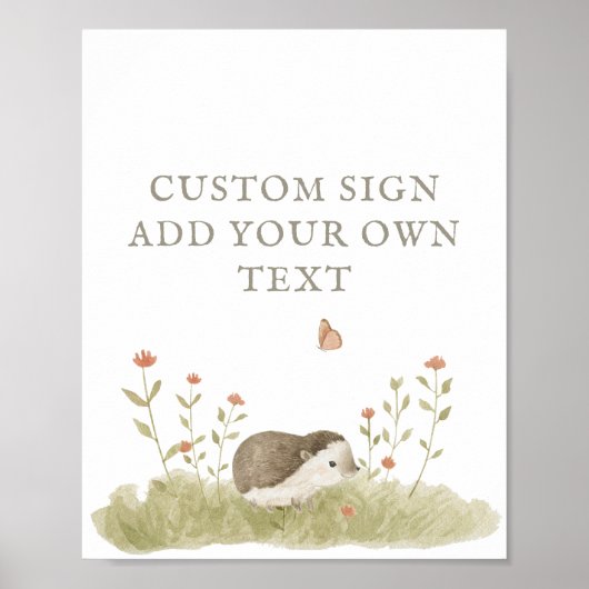 Baby-Dusche aus Wäldern mit individuellem Text Poster (Vorne)