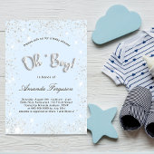 Baby Dusche Baby Blue Junge Silber Einladung Flyer