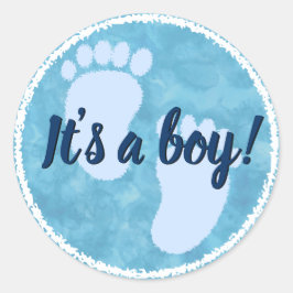 Baby Dusche Baby Blue Watercolor Custom Runder Aufkleber